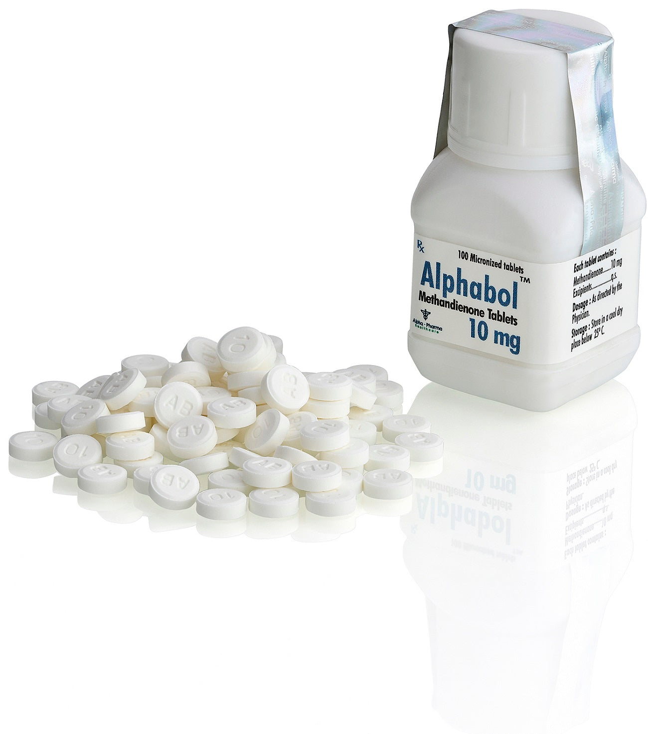 Alphabol 10 mg Alpha Pharma Healthcare 100 tabletas - Metandienona (Dianabol) original grado farmacéutico.