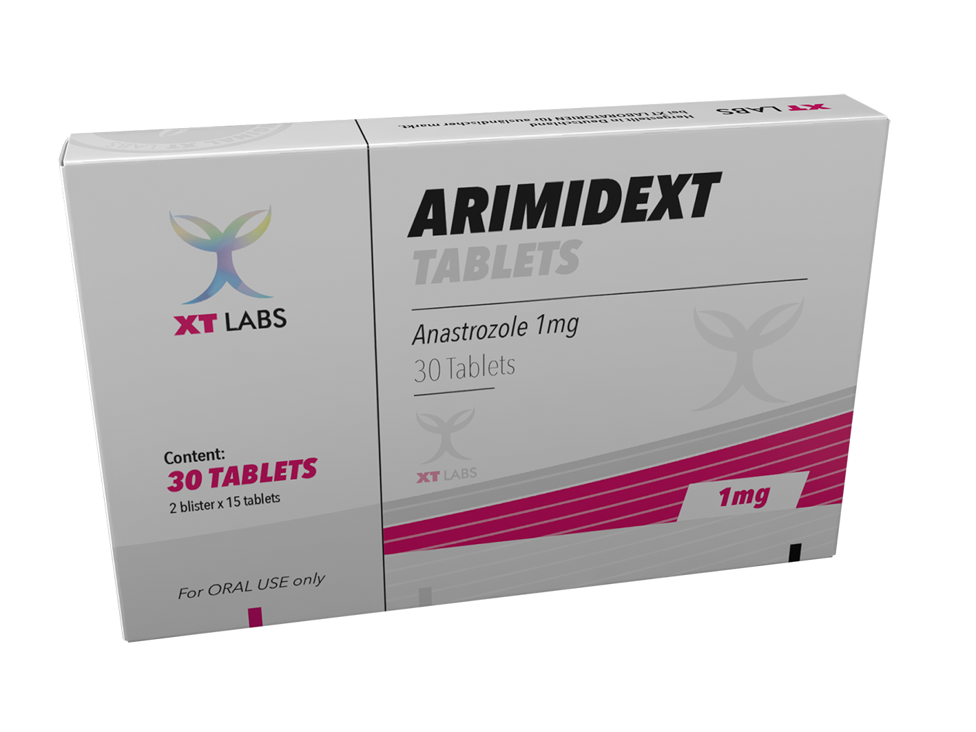 Arimidex XT Labs 1mg, 30 tabletas de anastrozol original, el mejor inhibidor de aromatasa para control de estrógenos y prevención de ginecomastia en México.