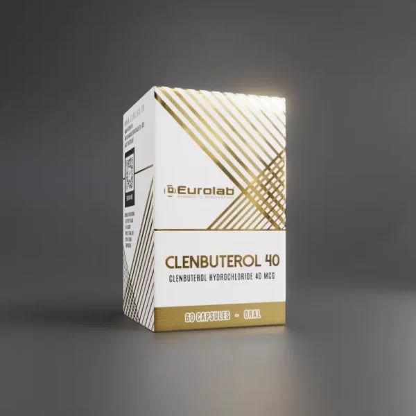 Clembuterol 40 mcg 60 tabletas Eurolabs, agente termogénico y broncodilatador para la quema de grasa y definición muscular.