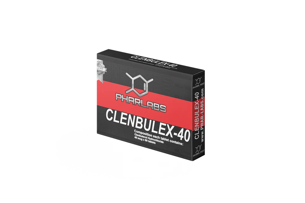 Clenbulex 40 mcg de Phar Labs Silver Line con 60 tabletas, potente termogénico de clenbuterol para quema de grasa y definición.