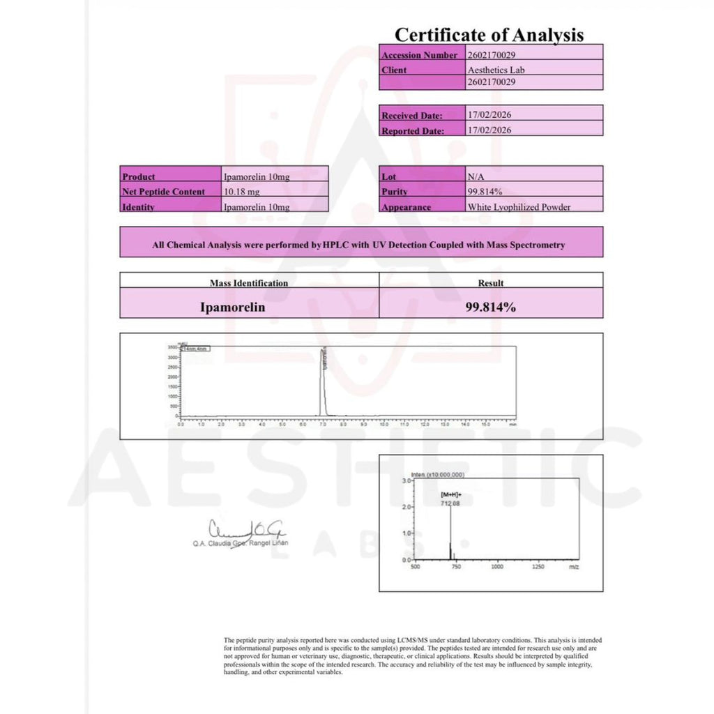 Peptido Premium Aesthetic Ipamorelin 10 mg 99% Pureza