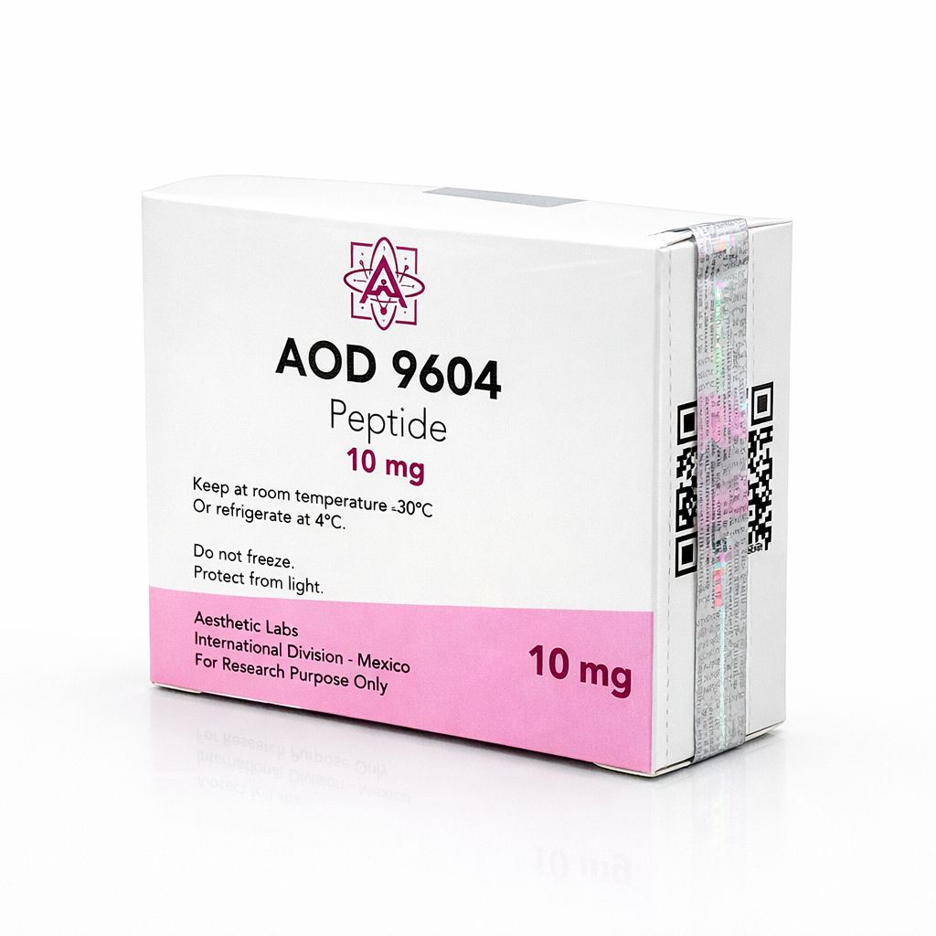 Peptido AOD-9604 Aesthetic Labs 99% pureza comprar en México péptido para optimización metabólica y reducción de grasa corporal elegante