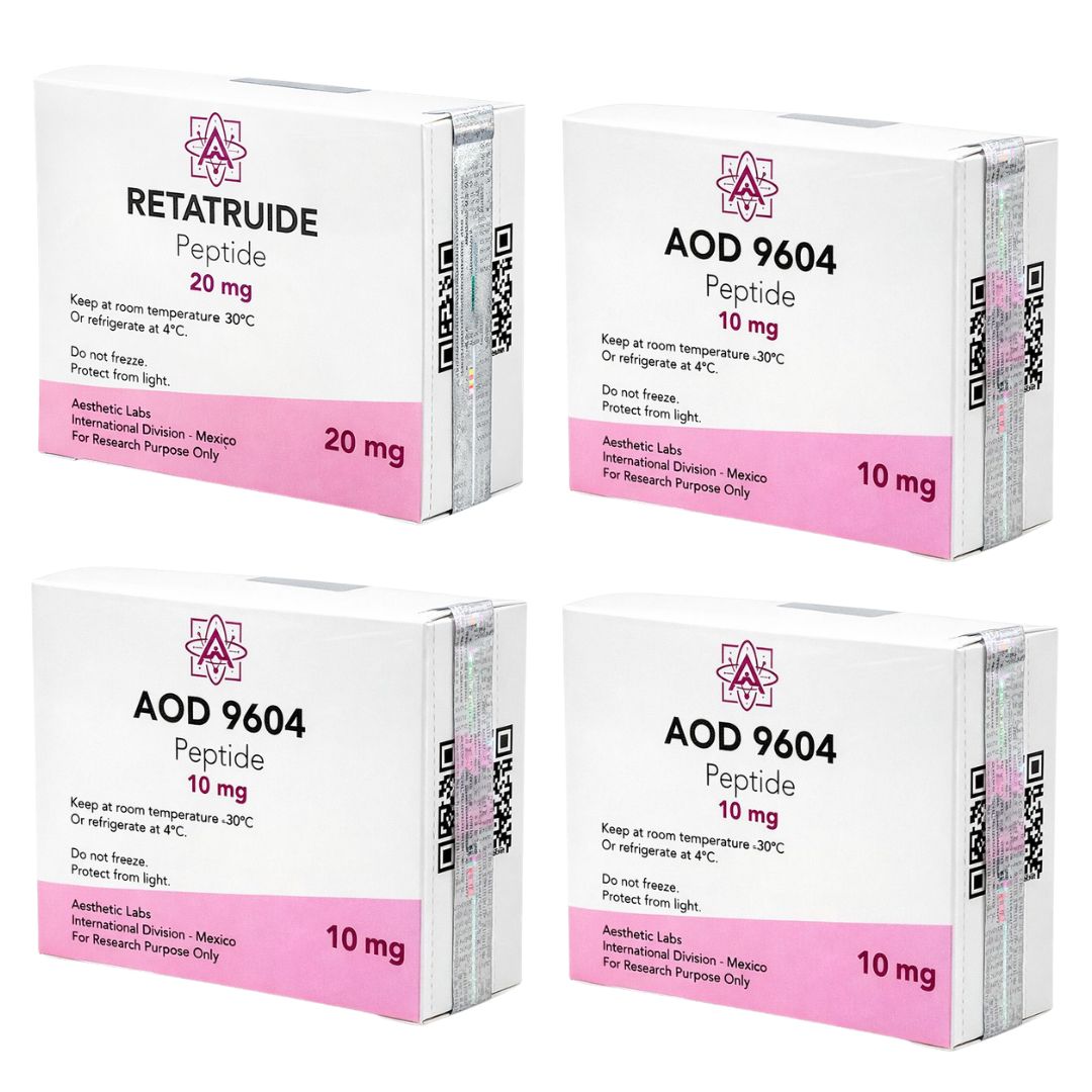 Tratamiento estético premium para tonificar y esculpir el cuerpo de la línea exclusiva Onire Beauty en México. Aesthetic Labs Retatruide AOD9604