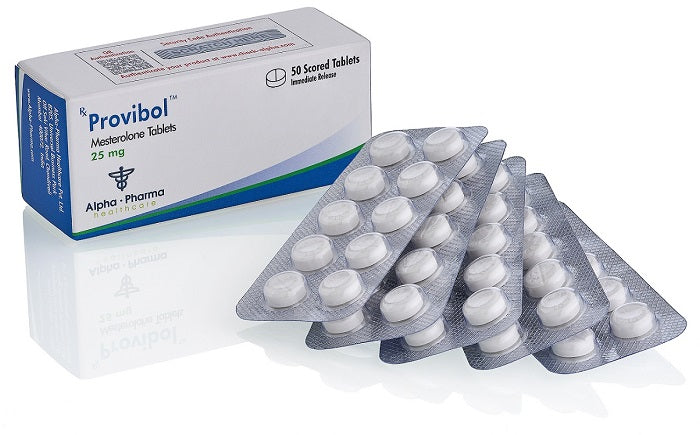 Provibol 25 mg Alpha Pharma Healthcare 50 tabletas - Mesterolona grado farmacéutico original caja.