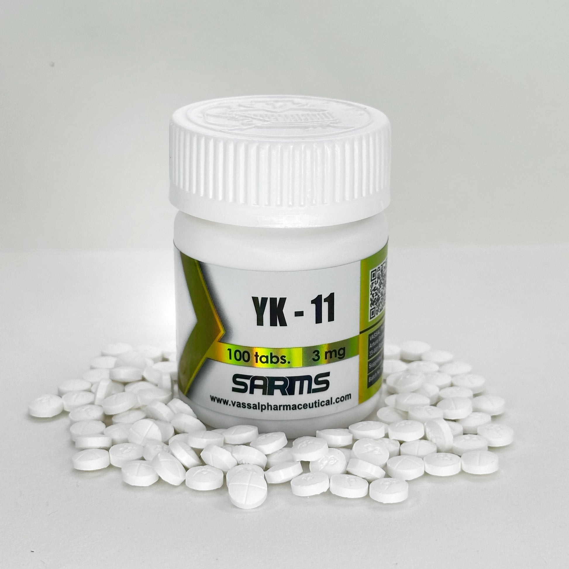 YK-11 Vassal Pharmaceutical, 100 tabletas de 3 mg. El inhibidor de miostatina más potente para crecimiento muscular extremo al mejor precio en México.