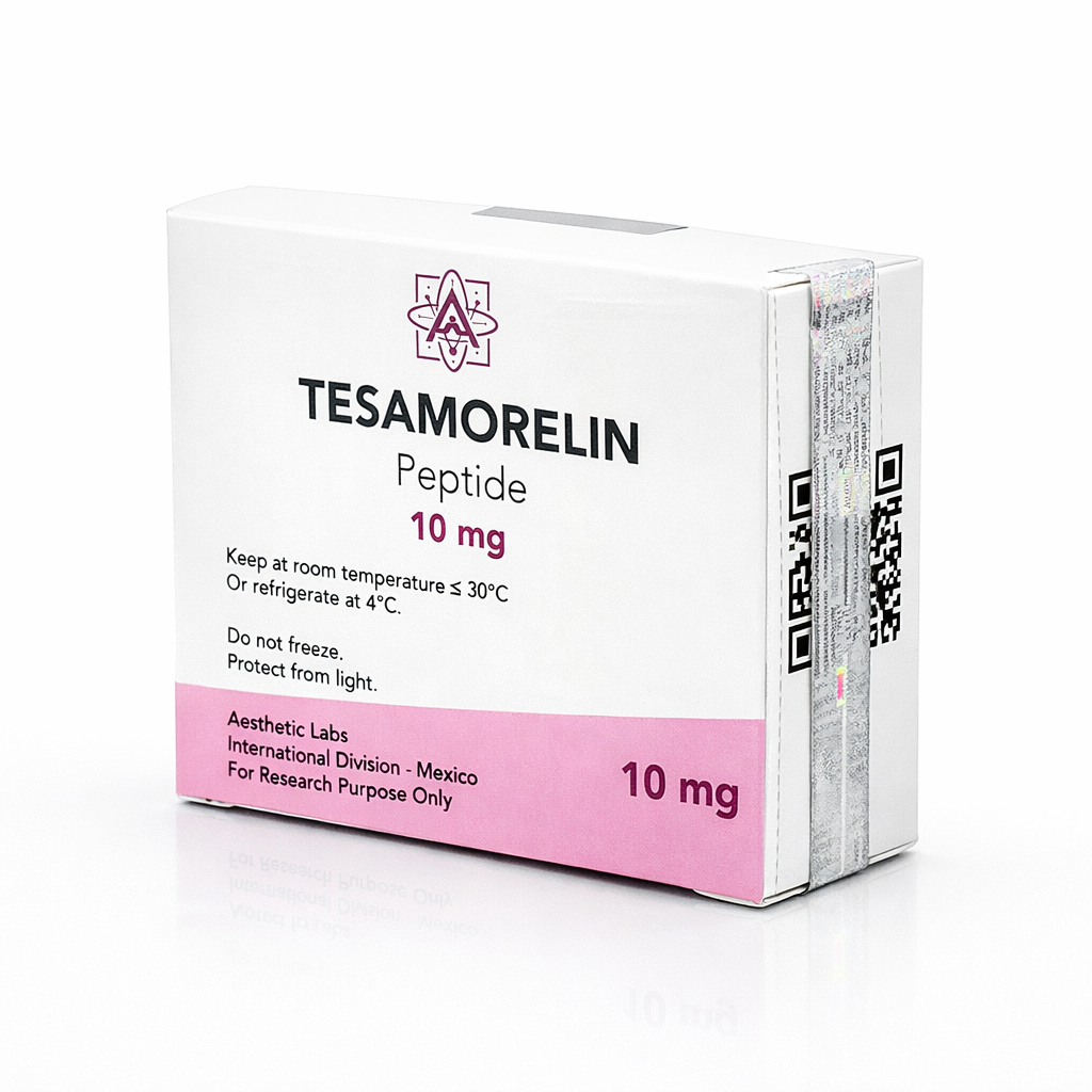 Péptido Tesamorelin 10 mg Aesthetic Labs disponible para compra en México con alta pureza