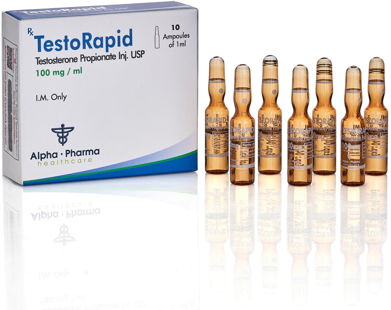 Testorapid 100 mg Alpha Pharma Healthcare - Propionato de Testosterona original grado farmacéutico.
