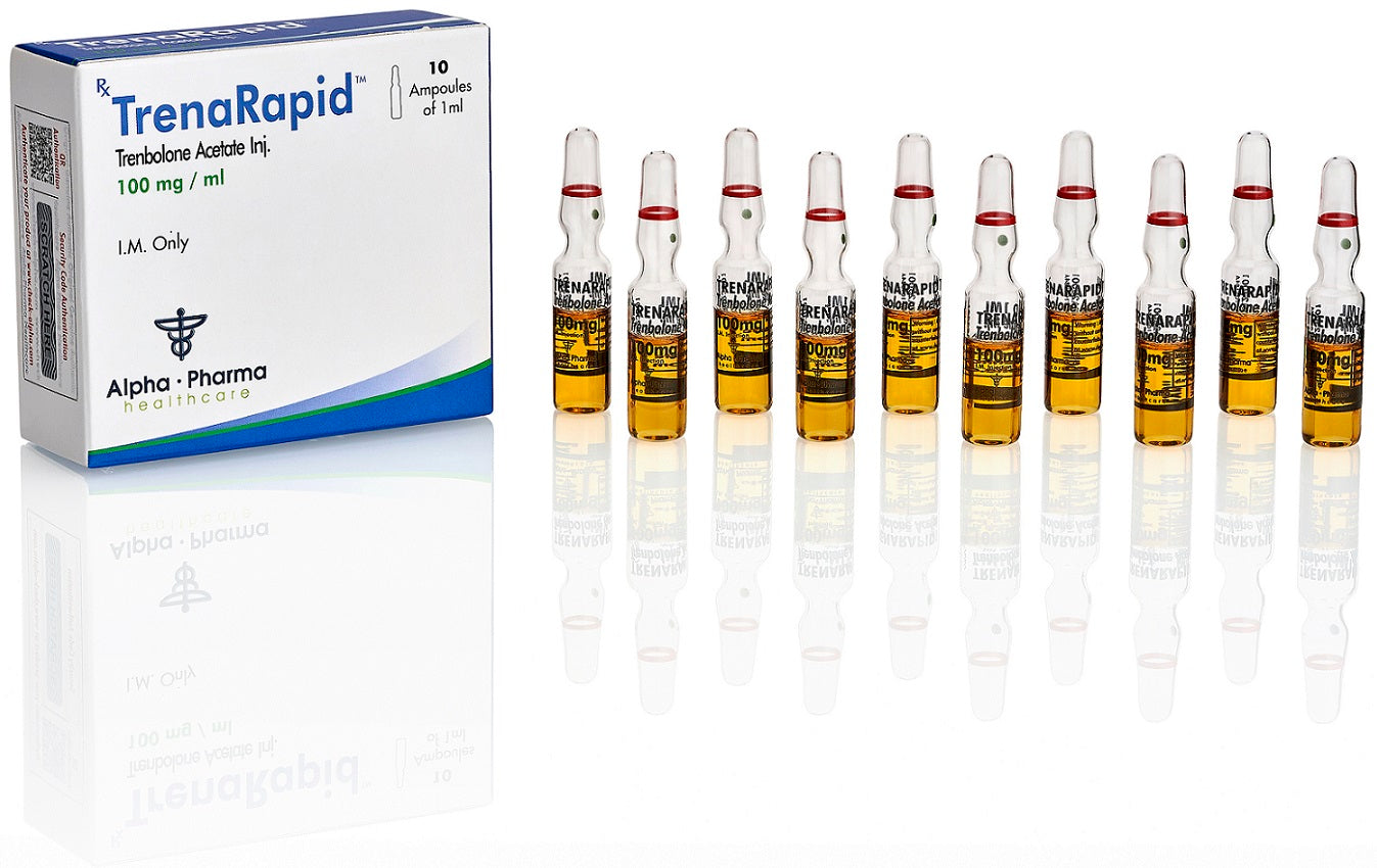 Trenarapid 100 mg Alpha Pharma Healthcare ampolleta - Trembolona Acetato original grado farmacéutico India.