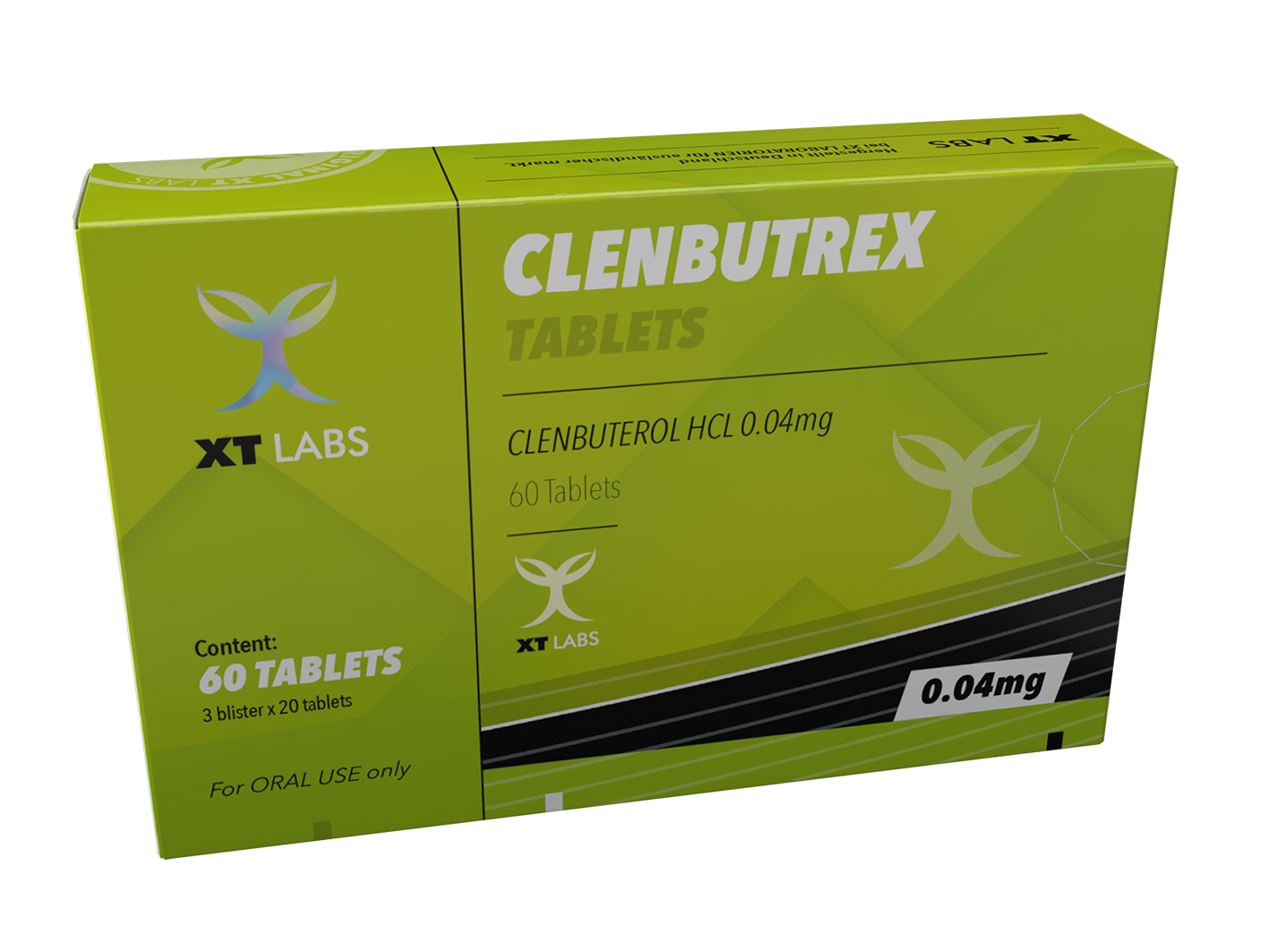 Clembutrex XT Labs 40mcg, 60 tabletas de clorhidrato de clembuterol original, potente quemador de grasa y termogénico para definición muscular en México.