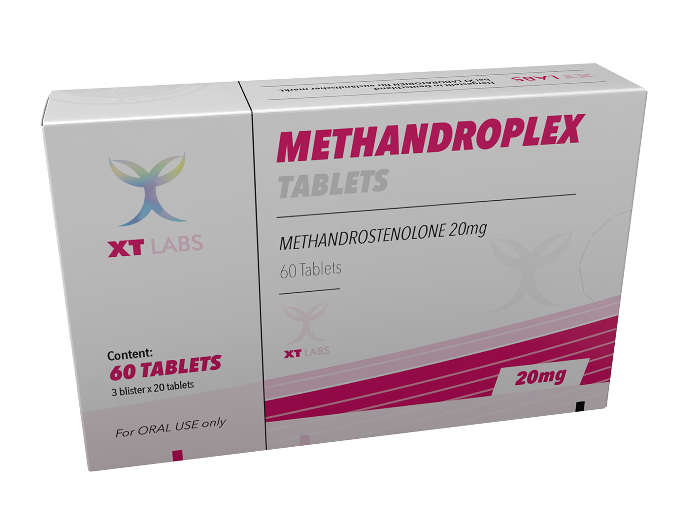 Methandroplex XT Labs 25mg, 60 tabletas de metandrostenolona original (Dianabol), potente anabólico oral para ganancia masiva de masa muscular y fuerza en México.
